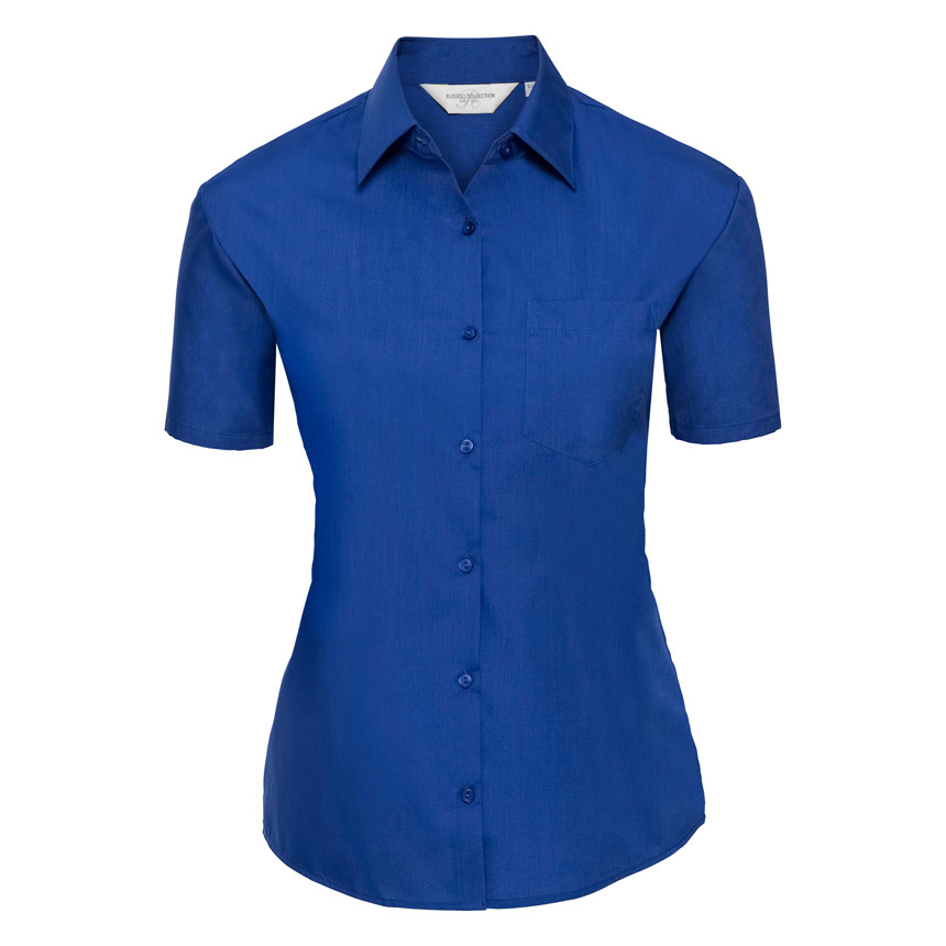 R935F-Ladies SS PolyCotton Poplin Shirt